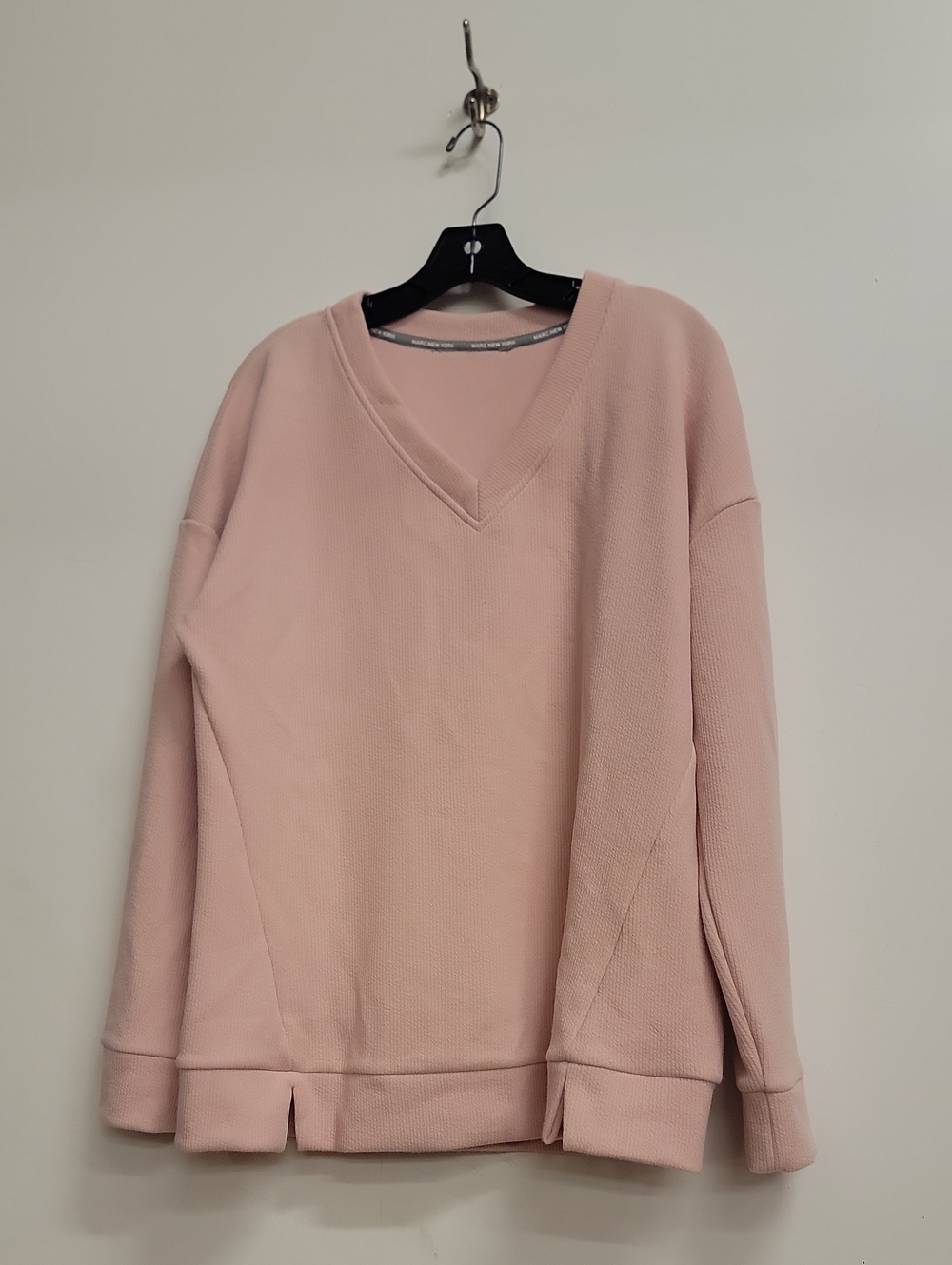 Women's V-Neck Pullover Sweatshirt - Blush Pink L